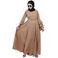 Umbrella abaya with bell sleeves- Khaki